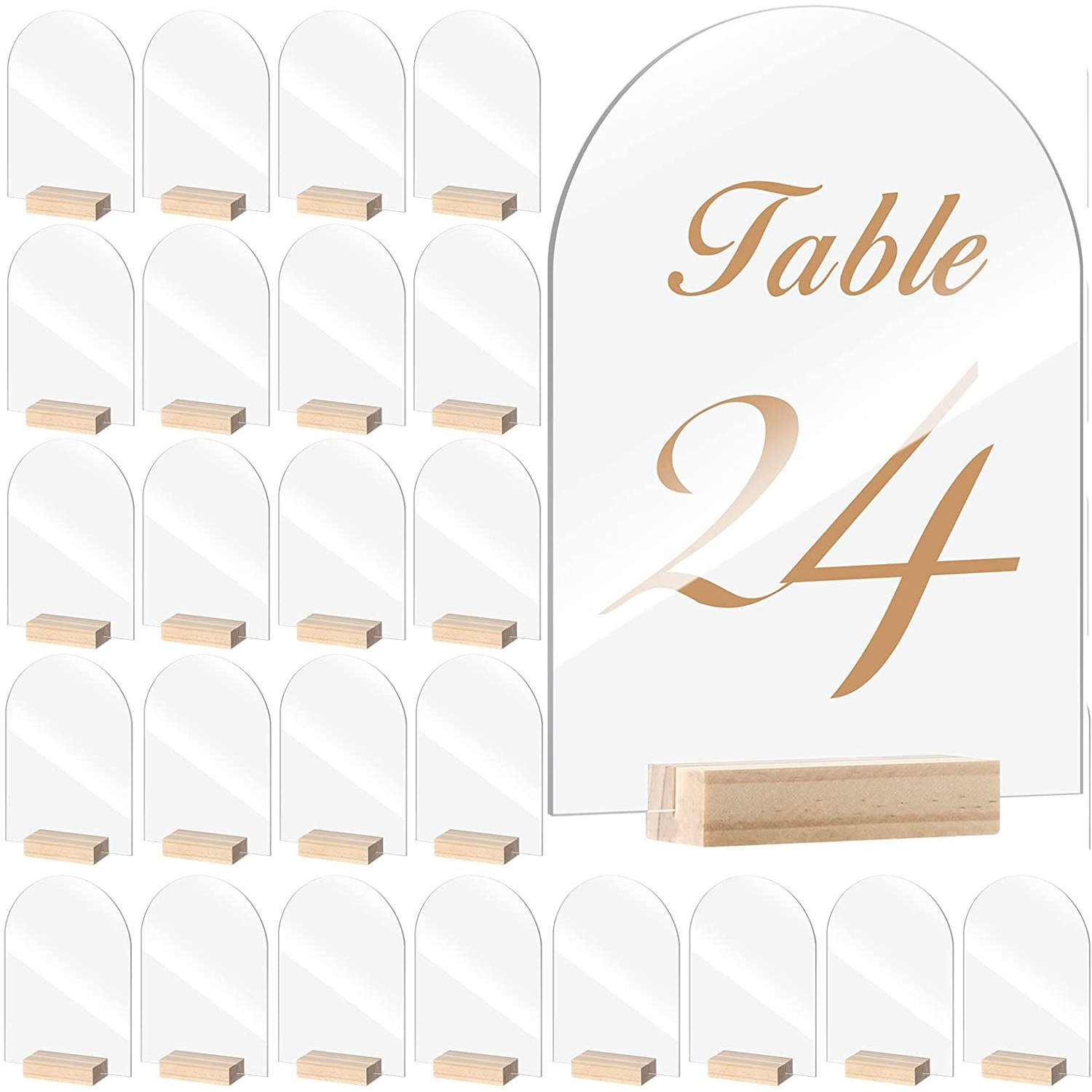 10/20/30/50 pces arco acrílico - Table Number Gold avaliação e preço
