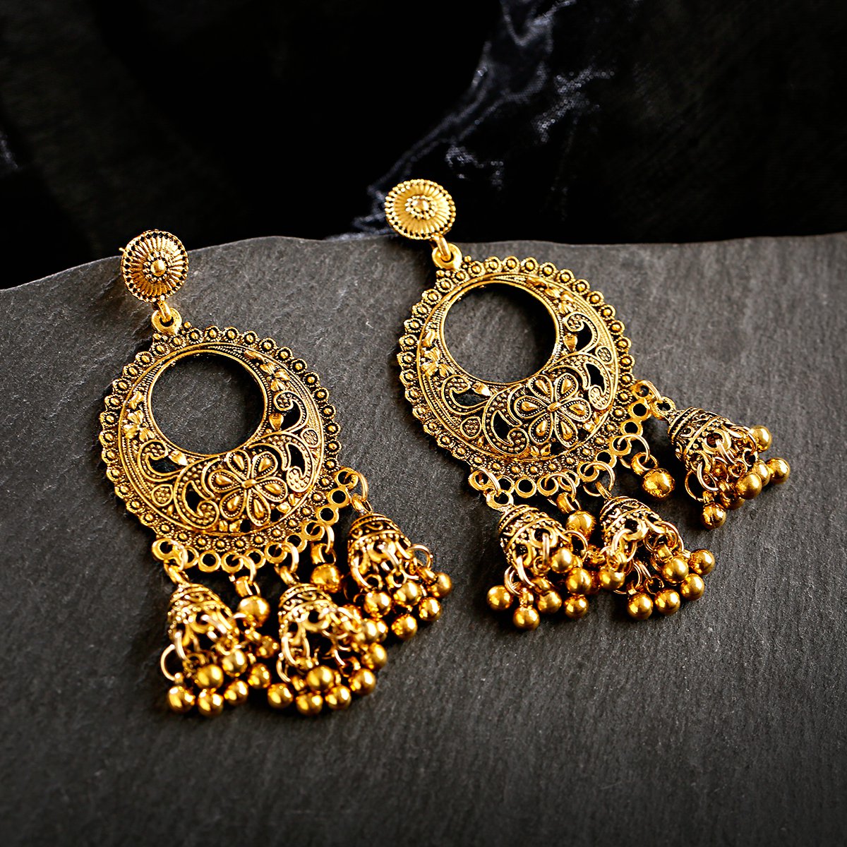 Brincos Jhumka Indianos Étnico - Indian Wedding Supply avaliação e preço